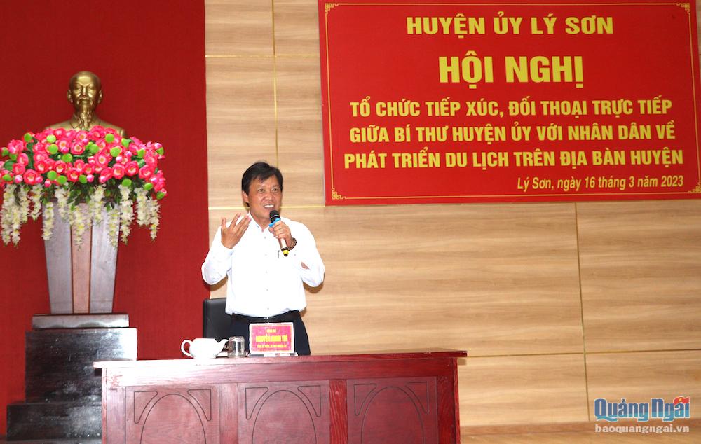 Bí thư Huyện ủy Lý Sơn Nguyễn Minh Trí giải đáp nhiều vấn đề mà người làm du lịch ở huyện Lý Sơn trăn trở
